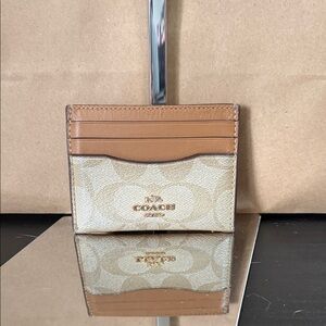 Coach Brown and Cream Card Holder